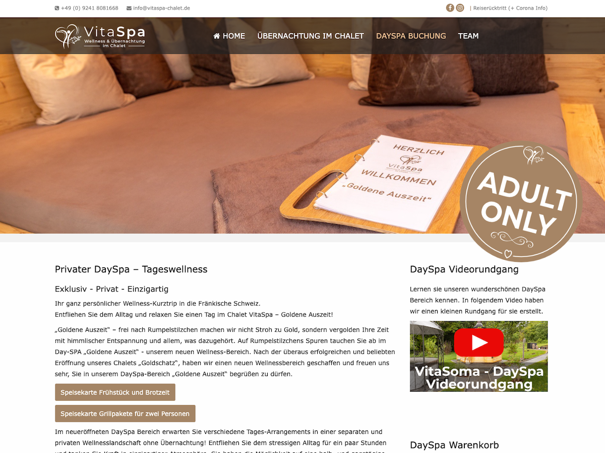 landingpage vitaspa dayspa